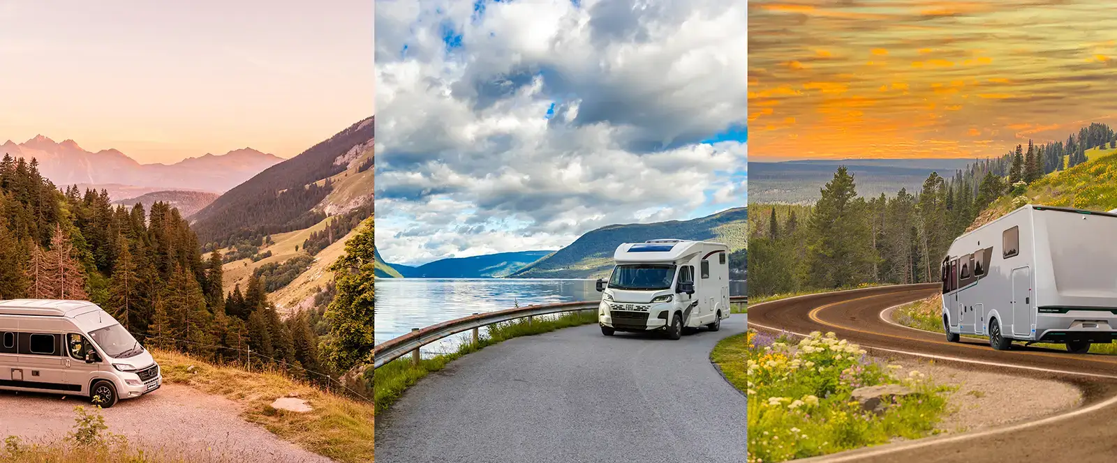 Wohnmobile und Camper fahren sicher und komfortabel auf jeder Strecke, egal ob Kurve oder Schotterpiste. 